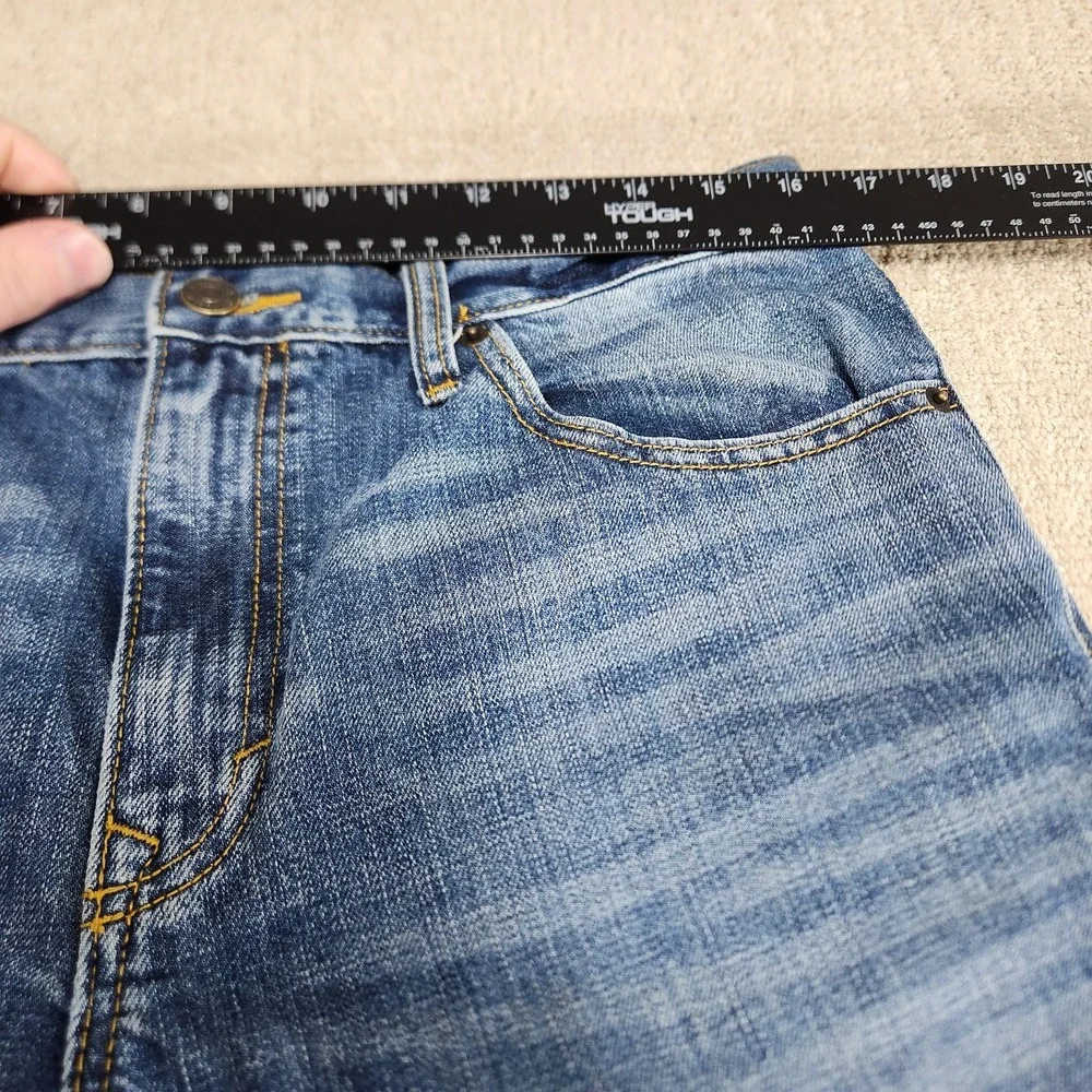 Banana Republic Jeans Men 32x33 *READ Straight Leg Denim‎ Whiskers Marble Washed